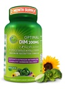 Optimal DIM 200mg Suplemento para Mujeres y Hombres - Hecho con alimentos integrales orgánicos - Estrógeno &amp; Equilibrio hormonal Soporte Complejo de Diindolylmetano - Absorción máxima Delayed-Release Capsules - 60 Cuenta