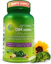 Optimal DIM 200mg Suplemento para Mujeres y Hombres - Hecho con alimentos integrales orgánicos - Estrógeno &amp; Equilibrio hormonal Soporte Complejo de Diindolylmetano - Absorción máxima Delayed-Release Capsules - 60 Cuenta