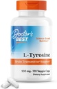 Médicos Mejor L-Tyrosina, 500 mg, Soporte para Transmisores de Cerebro, No GMO, Gluten Gratis 120 Veggie Caps