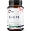 Diseños para el HCl de Betaine de Salud con Pepsin - 750mg Hidrocloruro de Betaine + Proteína Enzima Digestiva - No GMO Suplemento de Función Digestiva de Apoyo (120 cápsulas)