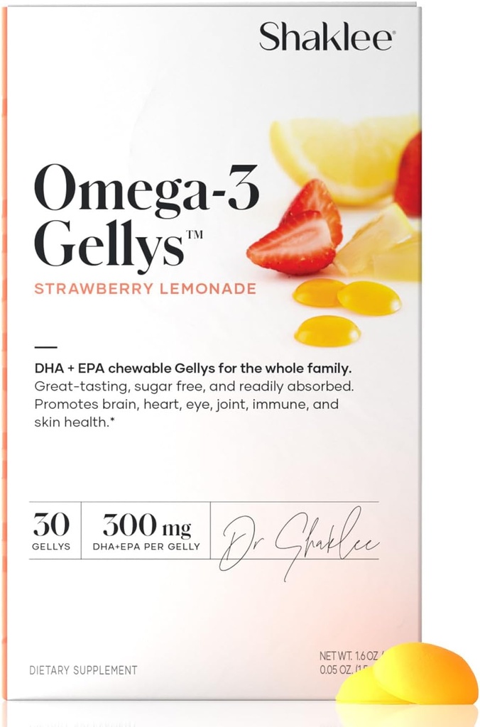 Shaklee - Omega-3 GellysTM - Strawberry Lemonade Gummies - 30 Gellys