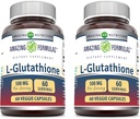 Fórmulas asombrosas Reducidas L-Glutathione Suplemento Silencio 500 Mg Por Serving Silencio 60 Veggie Capsules ← No-GMO Silencio Gluten Free TEN Made in USA TEN (Pack of 2)