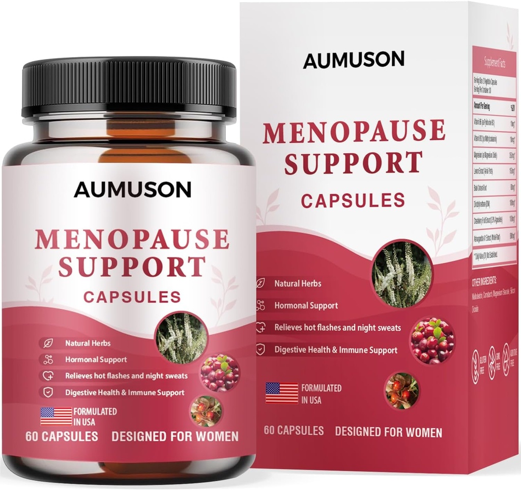 Vitaminas para el apoyo a la menopausia cápsulas para mujeres - Herbal 12-in-1- Hormon Balance con Cohosh Negro,Ashwagandha, DIM, Magnesio, Chasteberry, B6, B12- y Más en una nueva fórmula