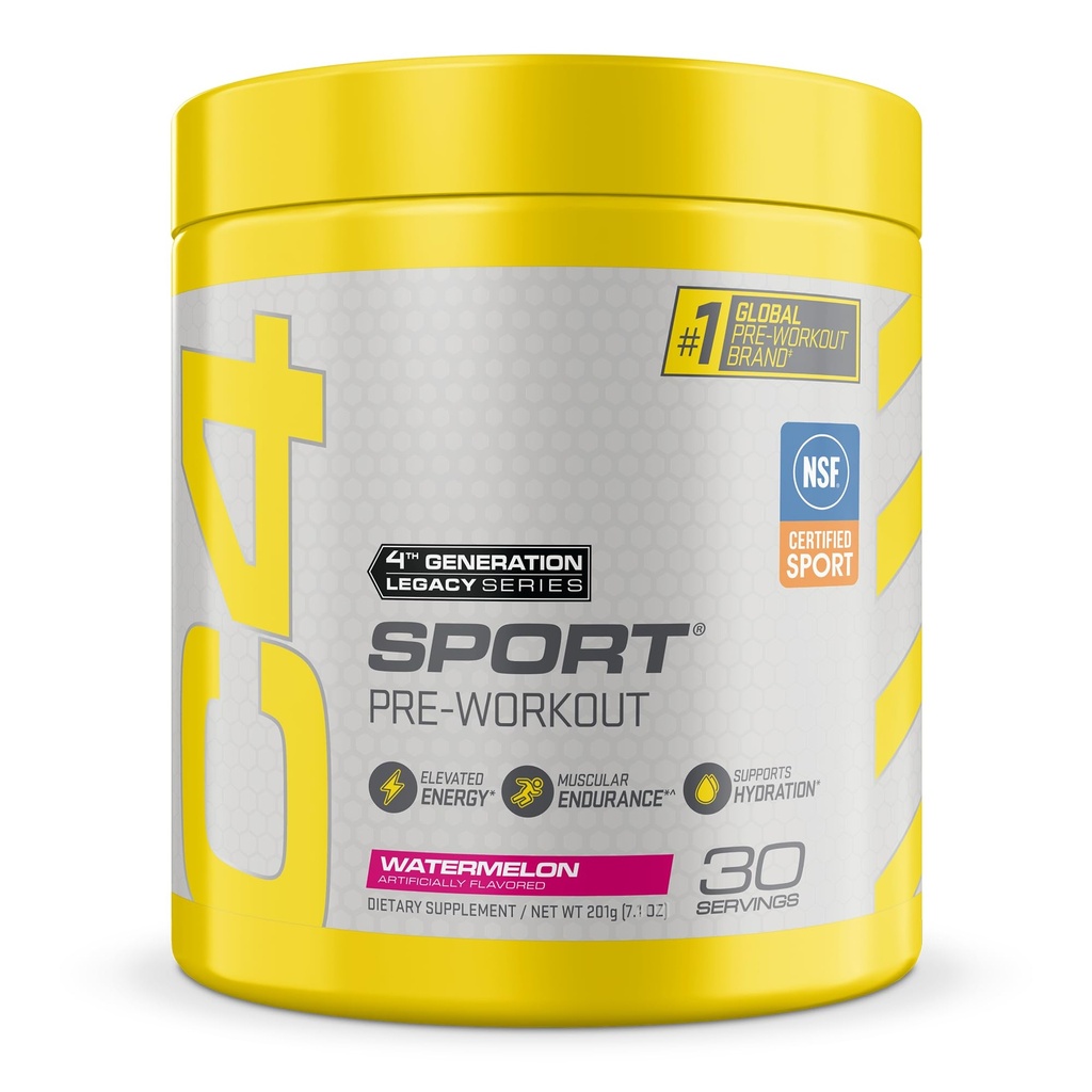 Cellucor C4 Sport Pre Workout Powder Watermelon - NSF Certificado para Deporte + Preworkout Energy Suplemento para Hombres &amp; Mujeres - 135 mg Caffeine + Cretina Monohydrate - 30 Servings