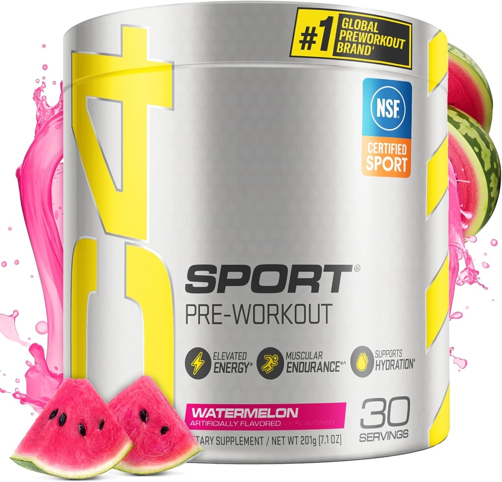 Cellucor C4 Sport Pre Workout Powder Watermelon - Pre Workout Energy with Creatine + 135mg Caffeine y Beta-Alanine Performance Blend - NSF certificada para Sport 30 Servings