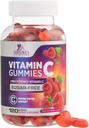 Azúcar Gratis Vitamina C Gummies - Immune Support & Antioxidant VitaminC Dietary Supplement - Vegan, Non-GMO, Dairy &amp; Gluten Free C Vitamin Gummy - Raspberry Flavor for Kids & Adults - 120 Condes Gummies