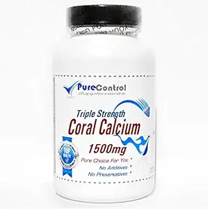 Triple Strength Coral Calcium 1500mg // 200 Capsules // Pure // by PureControl Supplements