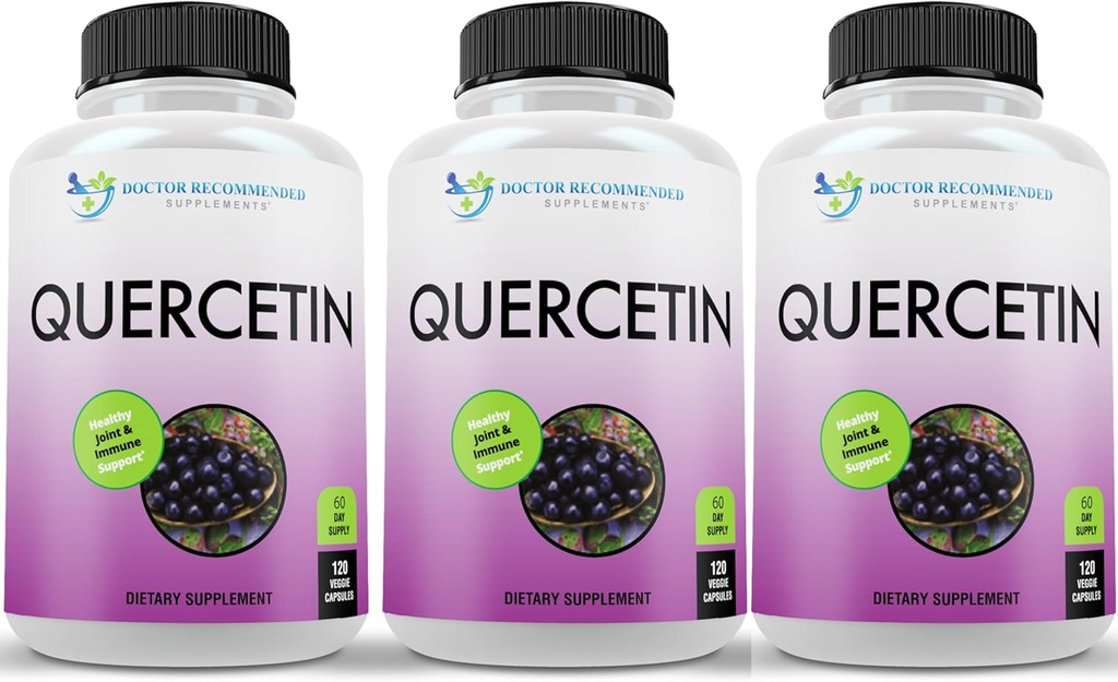 DOCTOR RECOMMENDED SUPPLEMENTS Quercetin 1000mg Per Serving - (Vegan, Non-GMO) (120 Veggie Capsules, Pack of 3)