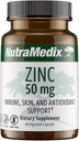 NutraMedix Zinc 50mg - Suplementos para una Defensa Inmunitaria saludable, Salud de la piel y soporte antioxidante - Zinc fácil de digerir para la salud inmune (60 cápsulas)