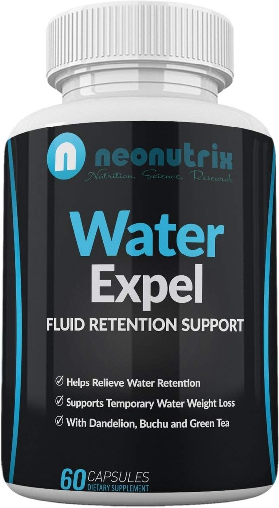 Water Retention Pills for Women and Men Bloating Relief Water Draining Supplement All-Natural Herbal Supplement Non-GMO, GMP Certified 60 Capsules Made in USA by Neonutrix