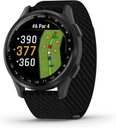 Garmin Approach® S50, Advanced Golf GPS Smartwatch, AMOLED Display, On-Course Características, Wrist-Based Heart Rate, Slate Aluminum Bezel with Black ComfortFit Nylon Band