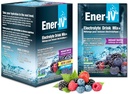 Ener-IV Electrolyte Hydration & Energy Drink Potassium Vitamin C & Zinc Electrolytes Powder Packets - Muscle Recovery & Immunity Sports Drinks for Women & Men Low Sugar Vegan, Mixed Berry - 12 Count