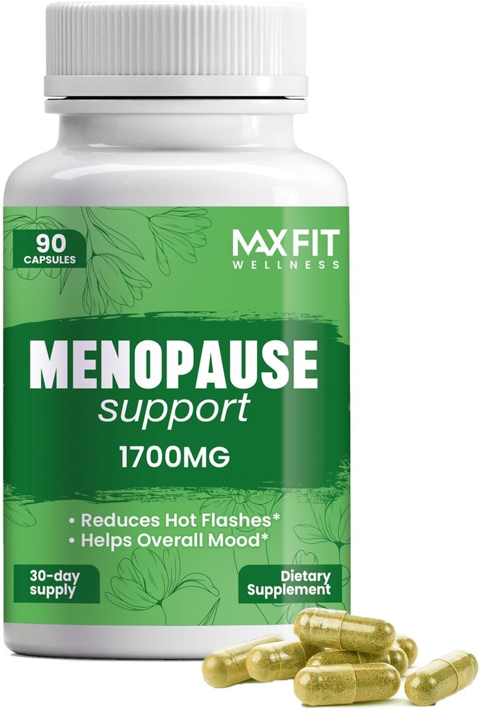 Suplementos de menopausia para Mujeres - Alivio Natural para Flashes Calientes. Sudaderas nocturnas, pérdida de peso " Mood Swings - Equilibrio hormonal " Apoyo perimenopause - Menopause Hot Flash Relief for Women, 90 cápsulas