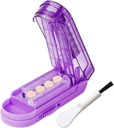 JohnBee Pill Cutter Splitter para pequeñas y pequeñas píldoras. El separador ajustable corta exactamente múltiples pastillas a la vez. Edge de silicona no clip (Púrpura de Oscuro)