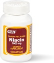 Rugby Timed-Release Niacin 1000mg Suplemento dietético para Adultos por Energía, Circulación y Metabolismo Apoyo, 100 Captabs (Pack of 1)