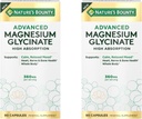 Magnesio Glycinate de alta absorción Bounty High Absorption de la naturaleza, soporta un Mood relajado, corazón, nervios, musculo &amp; Bone Health Support, 90 capsules (Pack of 2)