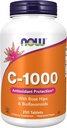 NOW Supplements, Vitamin C-1,000 with Rose Hips & Bioflavonoids, Antioxidant Protection*, 250 Tablets