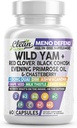 Clean Nutra Wild Yam Root Capsules con Clover Rojo Negro Cohosh Evening Primrose Oil Chasteberry Dong Quai DIM Ashwagandha Grape Seed Extracto Milk Thistle Lemon Balm y más Hormon Balance Para Mujeres