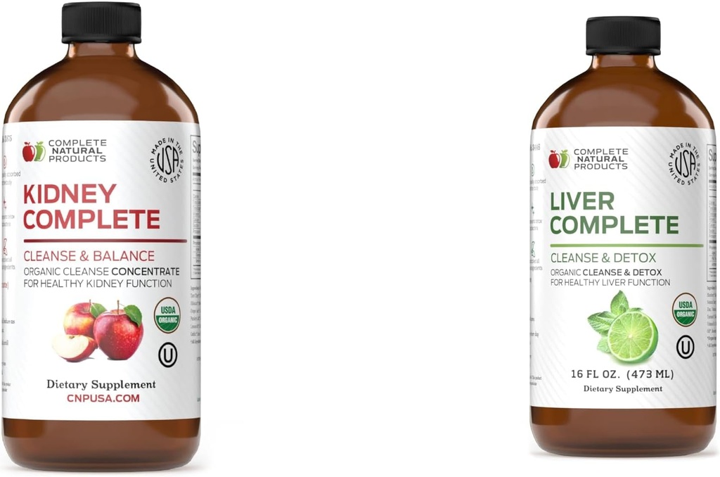 Complete Natural Products Kidney Complete 12oz & Liver Complete 16oz Bundle