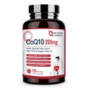 NATURE TARGET CoQ10-200mg-Softgels + PQQ con Orgánica-Olive-Oil - Alta Absorción-Coenzyme-Q10 - Antioxidante-por-Heart-Health y Apoyo Inmunitario, Producción Energética, 120 Servimientos