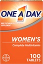 Un día Multivitamina femenina, Suplemento con Vitamina A, Vitamina C, Vitamina D, Vitamina E y Zinc para Immune Health Support, B12, Biotina, Calcio &amp; Más, Tablet, 100 cuentan