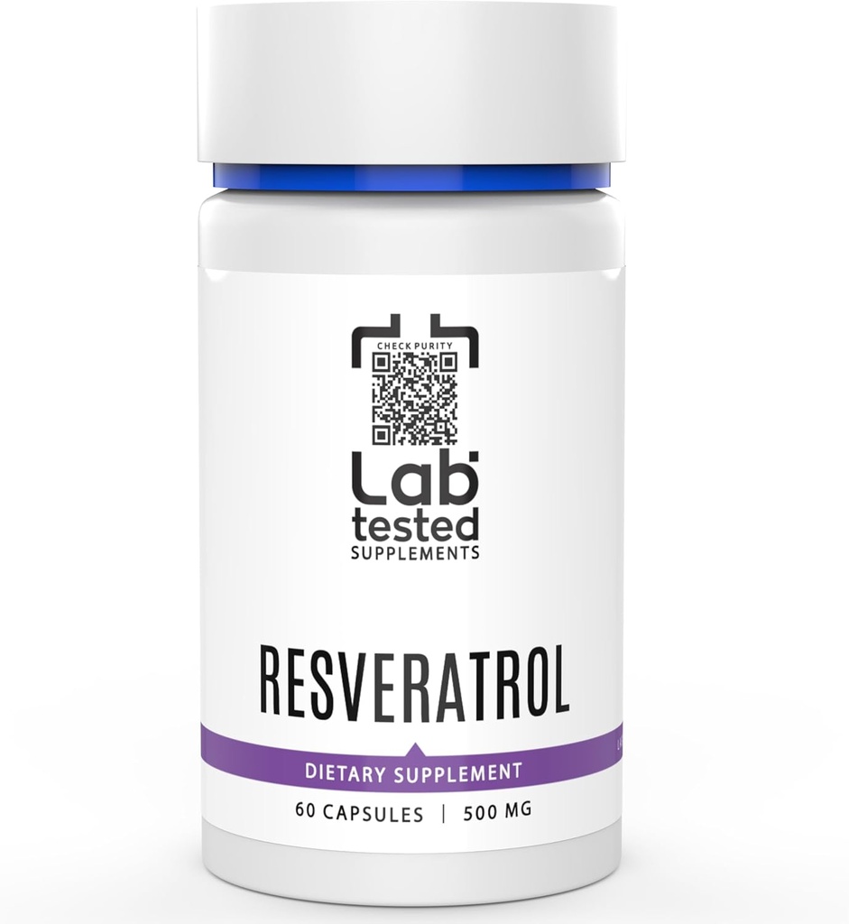 Trans-Resveratrol - 60 500mg Capsules - 3er partido COA Proporcionado con Cada Lote# - Resveratrol Puro - No Fillers