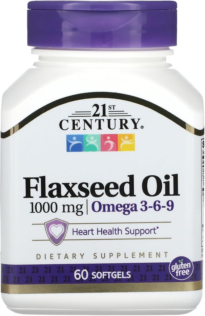 21th Century Flaxseed Oil 1000 mg Softgels, 60 Conde (22407)
