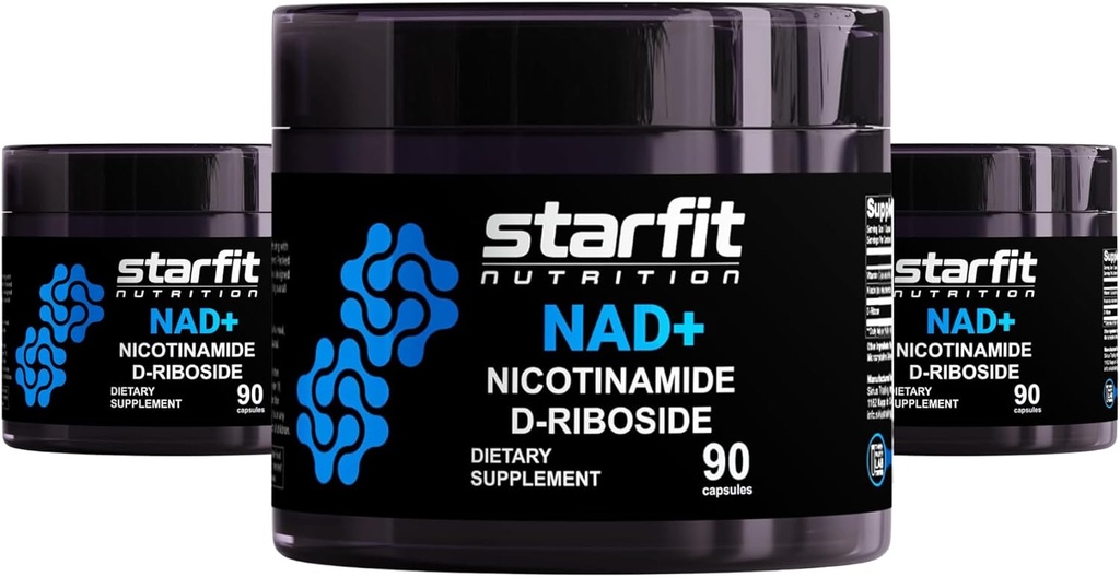 STARFIT - Nicotinamide D-Riboside, Nicotinamide Riboside para apoyar NAD+ Levels, Focus and Energy Supplement, Metabolism Support Nicotinamide Riboside NAD Supplement, 270 Capsules