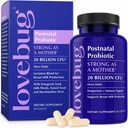 Probióticos postnatales de Lovebug - 20 millones de UF Multi Strain for Breastfeeding -con Fenugreek, Milk Thistle & Fennel,Supports Breast Milk & Gut Health, Postpartum Essentials, 30 cápsulas