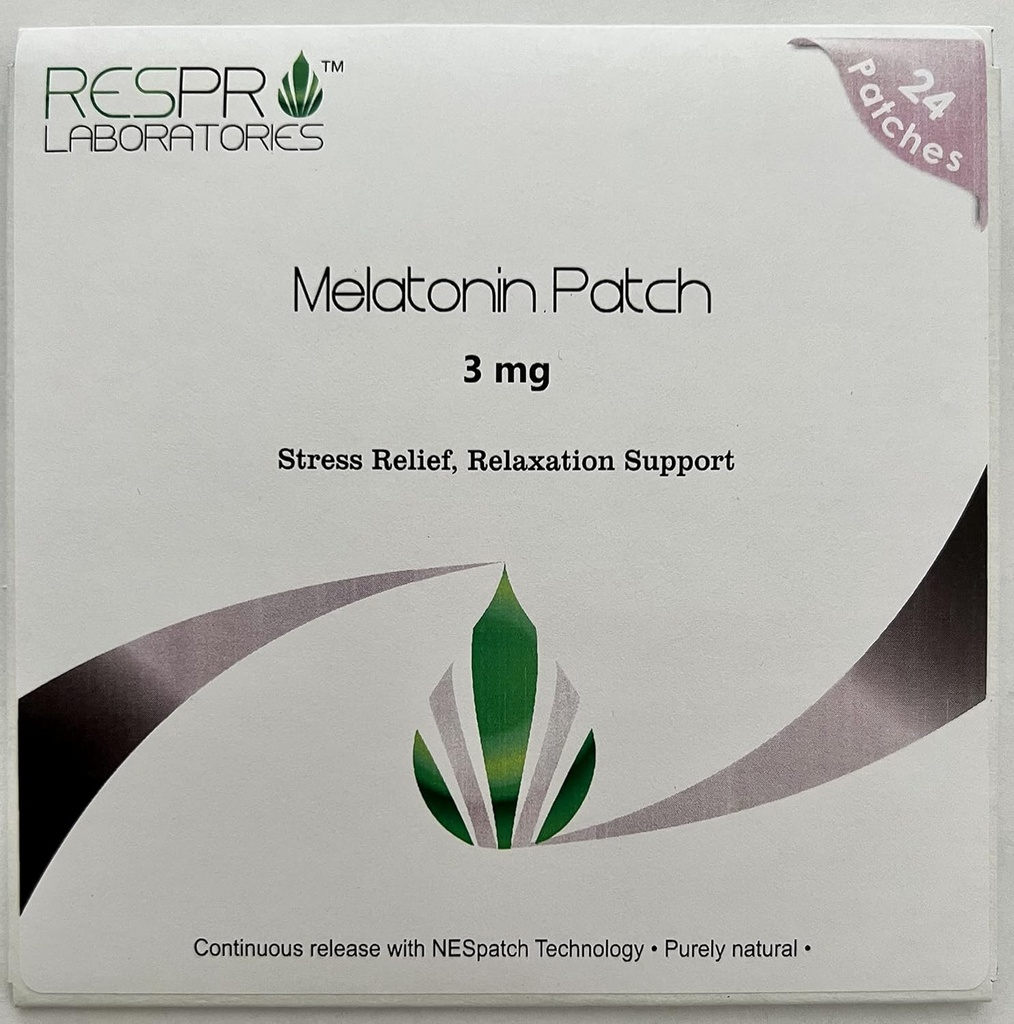 Respro Labs Natural Melatonin Patch, 3 mg (per Patch) Continuous Release - 24 Patches