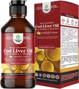 Islandia Wild Caught Cod Liver Oil Liquid - Fish Oil Drops with Omega 3, EPA, DHA, Vitamin D &amp; A - Liquid Cod Liver Supplement for Heart, Joint, Brain & Immune Support - 240 ml (8 onzas)