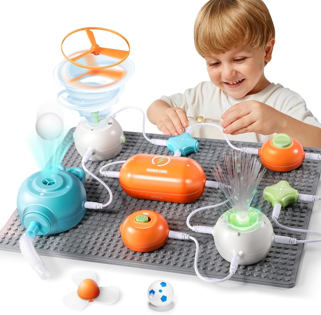 Circuits Science Kit for Kids Ages 3-12 ← 64 STEM Proyectos con 25 Piezas Electrónicas No Soldering, Kids Circuit Board Kit con Abanico, RGB Lights Anterior Educativo STEM Toy Gift for Boys &amp; Girls 6-8
