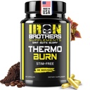 Hermanos de Hierro Suplementos Estimulantes Quemadores Grasos Libres para Mujeres y Hombres – Pérdida de Peso - Inflamación de grasa termogénica no estimulante – Suplemento dietético – Metabolismo Booster con Pimienta de Cayena – 30 días