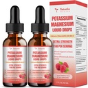 Suplemento de magnesio de potasio gotas líquidas - Suplemento de potasio de alta absorción con magnesio, calcio, vitamina D3 K2, Vegan, Potasio no GMO Potasio de apoyo Leg Cramps, Bone, Muscle - 4 Fl oz