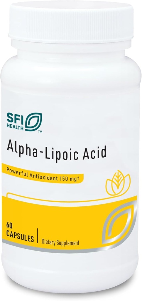 Klaire Labs SFI Health Alpha-Lipoic Acid 150mg - ALA Supplement to Promote Liver Detox, Antioxidant Support - Hypoallergenic &amp; Corn-Free (60 Capsules)