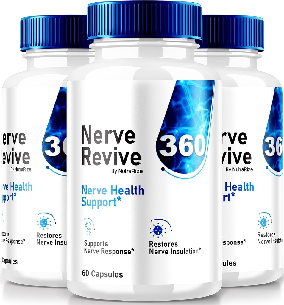(3 Pack) Nerve Revive 360 Suplemento, All Natural Nerve Support for General Wellness, Premium Fórmula, NerveRevive 360 cápsulas de vitamina, Reseñas oficiales (180 cápsulas)