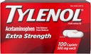 TYLENOL Extra Strength Pain Reliever & Fever Reducer 500 mg, Caplets 100 ea Pack of 2