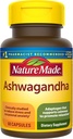 Nature Made Ashwagandha Capsules 125mg para Stress Support, 60 Capsules, 60 Day Supply