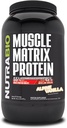 NutraBio Muscle Matrix Protein Powder - 25g of Protein Per Scoop - Whey Isolate and Micellar Casein Combo for Fast and Slow Release - Vanilla - 2 libras, 28 piezas