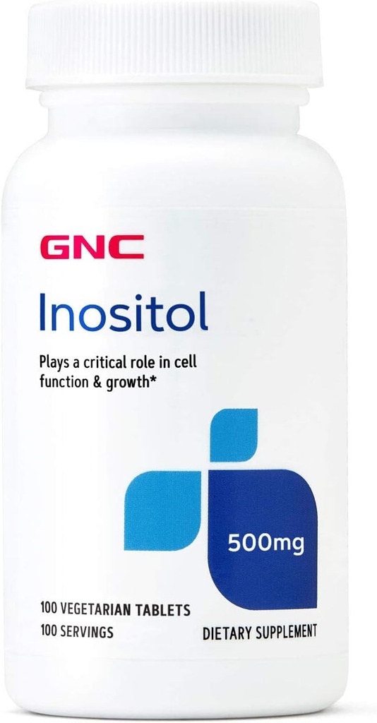 GNC Inositol 500mg Suplemento, apoya la función celular y el crecimiento, 100 servicios