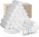 Treela 100 Rolls Gauze Bandage, 4 en x 5 Yards, Elastic Bandages Individual Packaging Sterile Non Latex First Aid Pads Medical Breathable Gauze Roll Wrap for Safety Wound Caring and Supplies