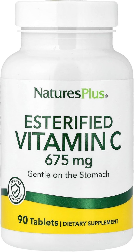 NaturesPlus Esterified Vitamin C - 675 mg, 90 Tablets - Gentle on The Stomach - Vegetarian, Gluten Gratis - 90 Servings