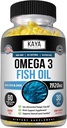 Kaya Naturals Omega 3 Supplement - Nature Made Omega 3 Fish Oil - 100% Pure Sea-Harvested Pelagic Fish Oil with No Fishy Aftertaste - 60 Count Softgels