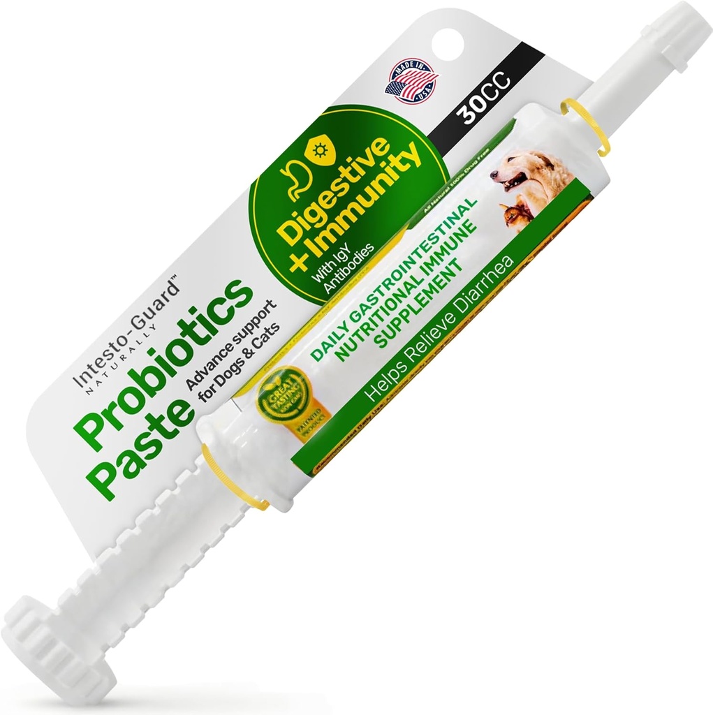 Probióticos Paste para Perros Prebiótico para Canino, Gut Support, & Immune Boost, Todo Natural con 1 billón por ML Incluye (MOS)+ Beta Glucans + D-Mannose, No Animal by-Products - 30ML Solo Tube