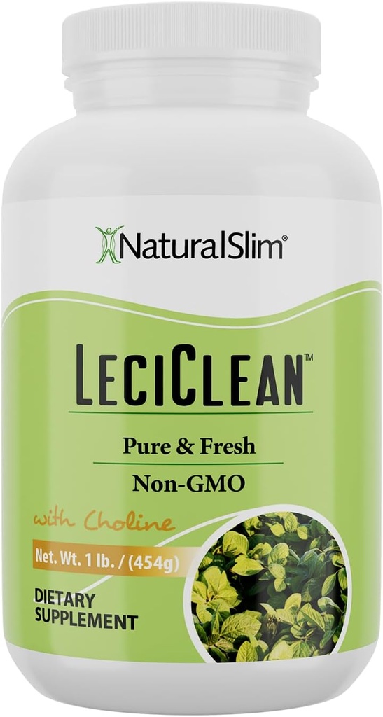 NaturalSlim Natural Soy Lecithin Granules with Choline - Pure & Fresh Granulated Lecithin Supplement for Cleansing & Cognitive Support - Non-GMO Food Grade - 1 Pound