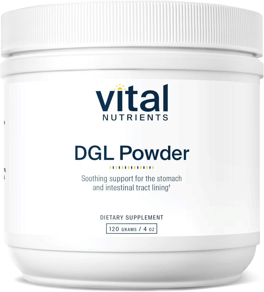Vital Nutrients DGL Powder ← Vegan DGL Licorice Root Extracto para apoyar saludable Stomach Lining y Digestive Tract* TEN Gluten, Dairy, Soy Free ← Non-GMO TEN 120g