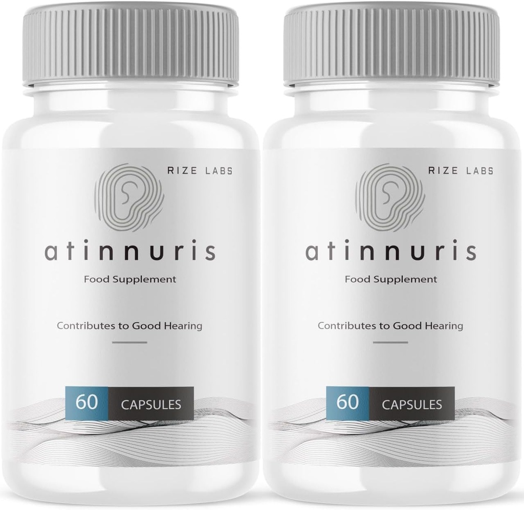 (2 Pack) Atinnuris Capsules, Suplemento dietético Atinnuris, Atinnuris para ayudar a Soothe Ear Nerves, Atinnuris para apoyar la salud del oído, Atinnuris Advanced Formula Pills, Atinnuris Reviews (120 cápsulas)