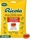Ricola Sugar Free Swiss Herb Cough Drops, 45 Conde, Cough Suppressant & Throat Relieving Drops with Naturally Sourced Menthol, Pleasing Taste for Coughs & Throat Irritation Symptom Relief