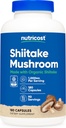 Nutricost Organic Shiitake Mushroom Capsules 1000mg, 90 Servings - CCOF Certified Made with Organic, Vegetarian, Gluten Free, 500mg Por Capsule, 180 Capsules