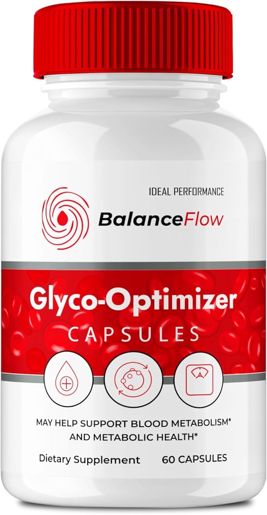 Balance Flow Glyco Optimizer Supplement Capsules, BalanceFlow Health & Wellness Support Pills - Maximum Strength, Balance Flo All Natural Advanced Formula, BalanceFlo Pills Reviews (60 Capsules)